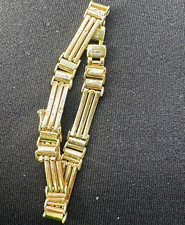 Vintage Italian 14K Yellow Gold Bar Link Chain Bracelet 8in 14.1g picture