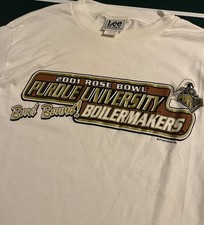 Purdue Boilermakers NCAA Football VTG 2001 Rose Bowl NEW Long Sleeve T-Shirt LG picture