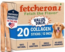 FETCHERONI Collagen Bully Stick for Dogs, Low Odor Beef Stick, 12in, 20 PCS 6