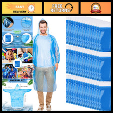 100 Pack Disposable Rain Ponchos with Hood for Adults - Bulk Waterproof Gear picture