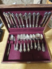 1847 Rogers Bros. Silverware in a Naken's Tarnish-proof Chest Silverplate picture