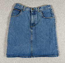 GUESS Georges Marciano Blue Denim Knee Length Straight Pencil Skirt 31 Button picture