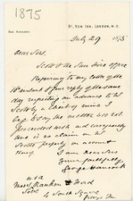 1875 Legal Letter Signed George Hancock Re: Claim on Mr. Scott's Property picture