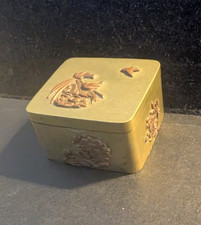 Antique Japanese Meiji Period 1868-1912 Mixed Metal Box Decorated in Relief #3 picture