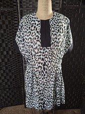 Diane von Furstenberg DVF Leopard Print Tunic Boho Chic Beach Casual Womens P XS picture