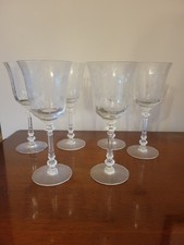 Vintage Heisey Crystal ORCHID Water Goblets 8 1/4 in. # 5025 Set of 6 picture