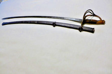 Civil War 1862 Cavalry Saber & Scabbard US ADK AMES MFG Model 1860 Chicopee MASS picture