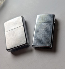 ZIPPO LIGHTER 1974 SLIM & F 24 ZIPPO ~ Both with Good Spark ~ Pre-Owned USED picture