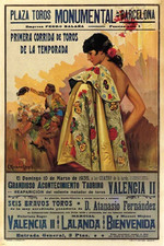 Plaza de Toros Monumental Barcelona 1935 Vintage Bullfight Poster picture