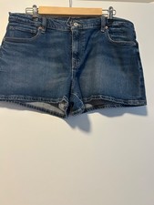 NWT Wmns AMERICAN EAGLE Blue Mid Rise a-Line fit Shorts size 12 picture
