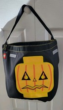 Lego Trick or Treat Black Bucket Bag Reflective With Pumpkin Head picture