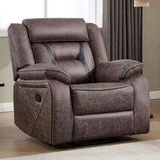EBELLO Faux Leather Manual Recliner Chair, Single Reclining Sofa Chair, Taupe picture