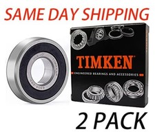 (2Pack) TIMKEN 6305-2RS 25X62X17MM Double Rubber Seal Ball Bearings 6305RS picture