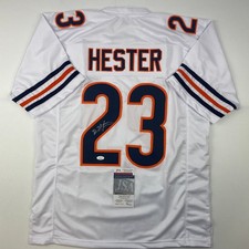 Autographed/Signed Devin Hester Chicago White Football Jersey JSA COA picture