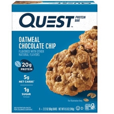 (3Pk) Quest Protein Bar Oatmeal Chocolate Chip20g Protein Gluten Free4 Ct 3PK picture