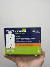 Leviton M42-GFTR1-4W Tamper Resistant GFCI Outlets - 4pk, White, 15A-125V picture