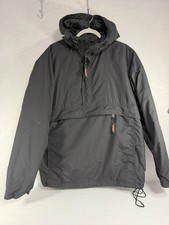 Vintage LL Bean Anorak Pullover Jacket Men Medium M Black Thinsulate Hooded Coat picture