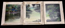 Tracy Newton Triptych 3 Signed Original Florida Paintings Son of Sam Newton picture
