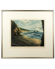 Phyllis Taplitz, Northern California Etching, Walk Along Beach Pt. Reyes, 1981 picture
