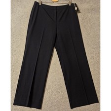 Lafayette 148 New York Womens Navy Wool Blend Straight Leg Dress Pants 14 NEW picture