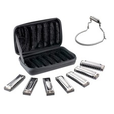 Hohner Blues Band 7 Piece Harmonica Set With Harmonica Holder picture