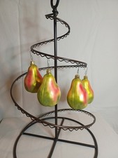 4 Christborn Green Pear Vintage Christmas Ornament Made in Germany picture