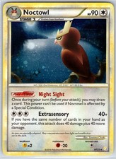 Noctowl 8/123 Holo Rare HeartGold & SoulSilver Pokemon Lightly Played swirl picture