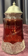 Antique 1904 RUBY RED FLASH SOUVENIR EAPG SYRUP PITCHER PONTIL OLD ORCHARD MAINE picture