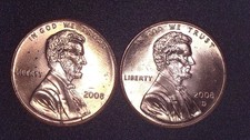 2008 P D Lincoln Memorial Cents. 2 Coins. picture