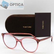 New Tom Ford TF 5742 072 Women Pink Transparent Blue Block Lens Eyeglasses 53mm picture