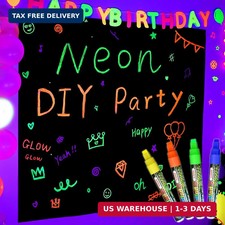 Mega-L Glow in the Dark Party Supplies, Neon DIY Backdrop, 5.9 x 5.2 Ft picture