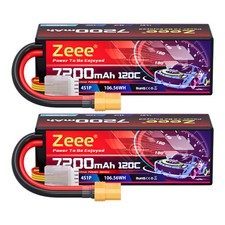 2x Zeee 4S Lipo Battery 7200mAh 14.8V 120C XT90 for RC Car Truck Racing Models picture