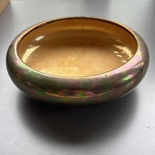 Vintage Japanese Lusterware Bowl Hand Painted, Irridescent picture