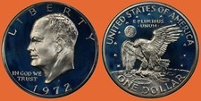 1972 S Eisenhower Dollar ~ Choice Proof 40% Silver IKE ~ $1 US Coin Collectible picture