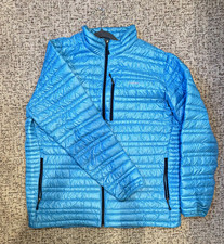 Patagonia Men's 2XL Blue Full Zip Lightweight Nylon Down Puffer Jacket Logo picture