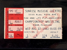 Championship Wrestling Florida Ticket Stub Aug 17 1983  Dusty Rhodes Death Match picture