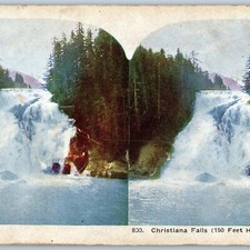 c1900s Alice Bay Cove Alaska Prince Wales Island Christiana Falls Stereoview V36 picture