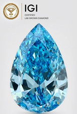 Fancy Vivid Blue Lab Grown Pear Shape 1.33CT VVS2 IGI Certified Loose Diamond picture