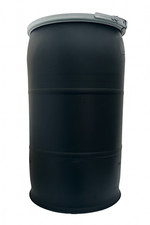 35 Gallon Black Open-Top Barrel – HDPE – Non-Food Grade – UN Rated – picture