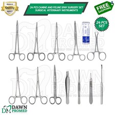 24 Pcs Canine and Feline Spay Neuter Surgery Set Veterinary Instrument German Gr picture