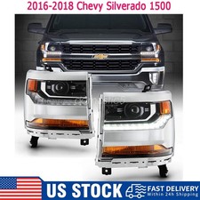Chevy Silverado 2016-2018 1500 HID/Xenon LED DRL Projector Headlights Headlamps picture