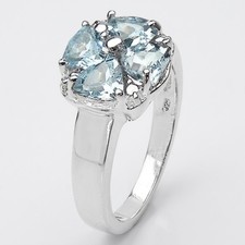 Radiant Womens Solid Sterling Silver 2.0 CTW Swiss Blue Topaz Size 6 Ring picture