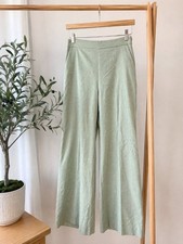 Zara Mint Green Wide Leg High Waist Trousers Pants NWT Size Medium picture