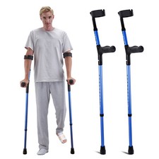 Uimoso Forearm Crutches Aluminum Walking Crutches with Adjustable Height & Cuffs picture
