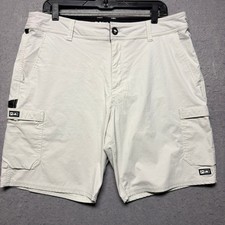 Pelagic High Performance Mens Gray Cargo Fishing Shorts Size 36x8 Stretch Nylon picture
