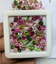 Natural 25 Piece Mix-Color Tourmaline Mix Cut Certified Loose Gemstone picture