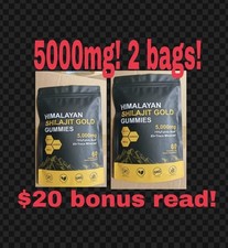 (2) 5000mg Himalayan Shilajit Gummies Ashwagandha Fulvic Acid 60ct+2 Preform Man picture