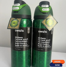 Green owala free sip waterbottle 32 oz New-Sealed Pack of 2 picture