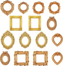 15 Pcs Vintage Mini Gold Frames, Baroque Small Picture Frames, Tiny picture