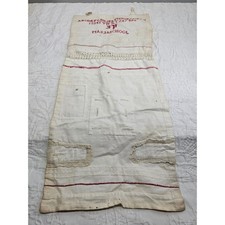 Large Antique Dutch Mariaschool Sewing Sampler Girls White Red 19th Century picture